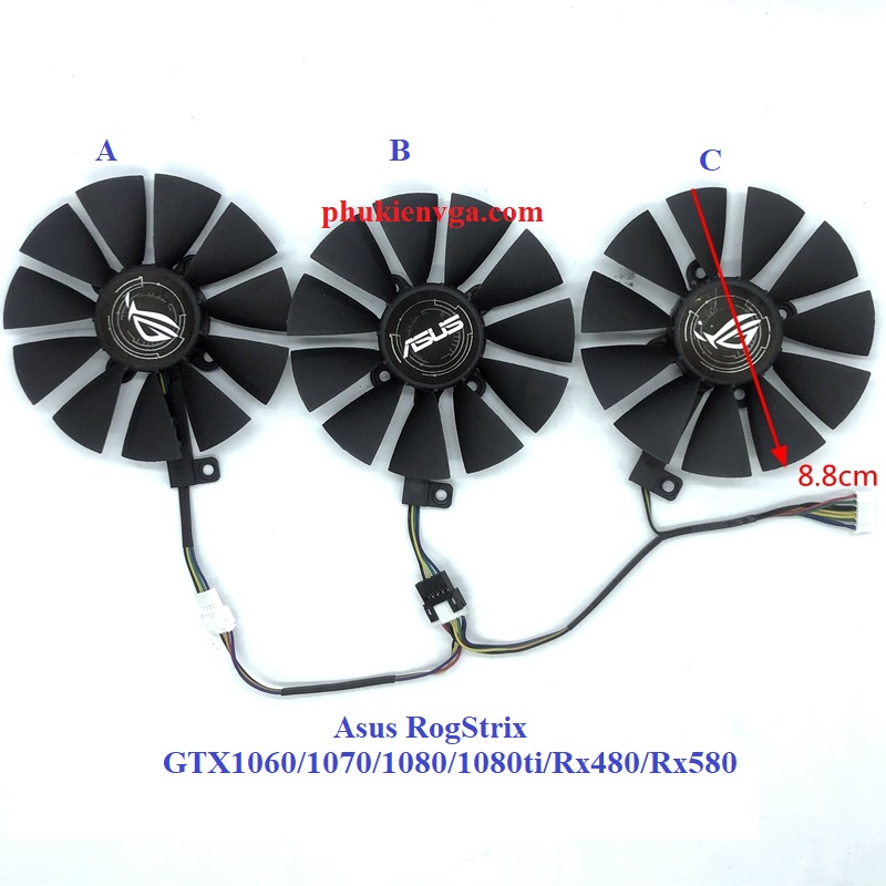 Asus RogStrix 3 fan GTX 1060/1070/1080/ RX 480/580